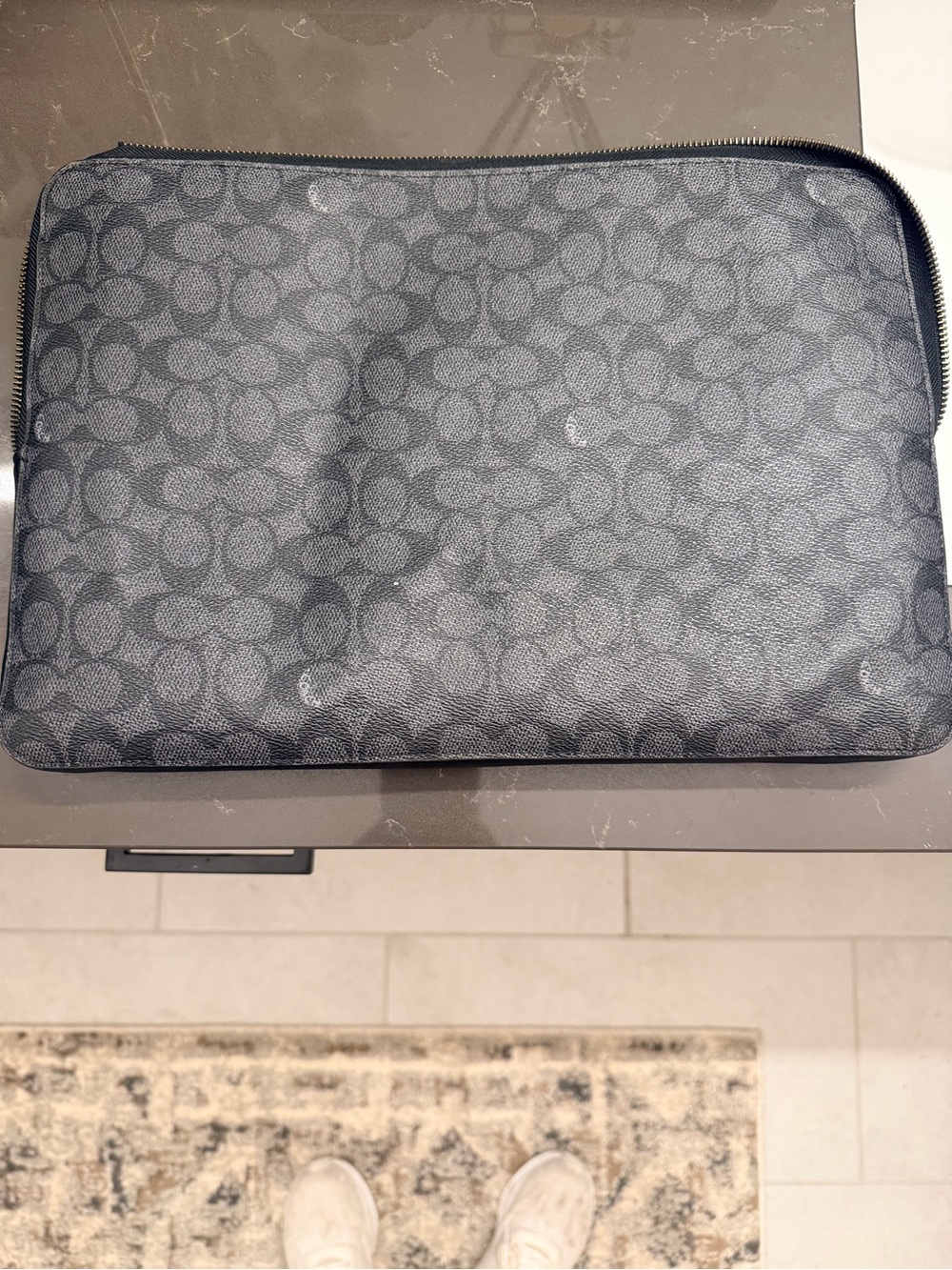 Coach Monogram Black Zip laptop Pouch